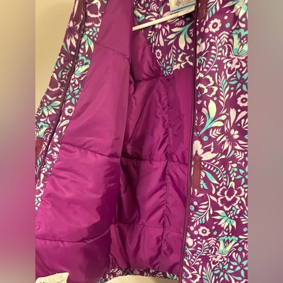 Columbia Kids Raincoat - Purple and Teal Floral - Picture 10 of 13
